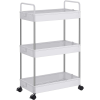 Songmics Tárolókocsi, 3 szintes konyhai fürdőszobai kocsi 40 x 67 x 22 cm, fehér
