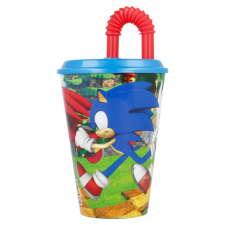 Sonic, a sündisznó műanyag szívószálas pohár 430 ml babaétkészlet