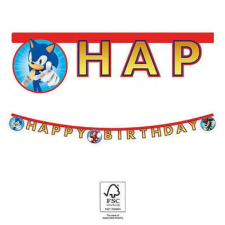 Sonic a sündisznó Sega Happy Birthday felirat FSC 2 m party kellék