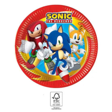 Sonic a sündisznó Sega papírtányér 8 db-os 23 cm FSC party kellék