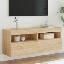  sonoma tölgy színű fali TV-szekrény LED-ekkel 100x30x40 cm bútor