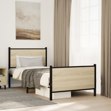 sonoma tölgy színű fém ágykeret matrac nélkül 90 x 190 cm ágy és ágykellék