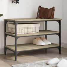 sonoma tölgy színű szerelt fa cipőtároló pad 70x38,5x49 cm bútor