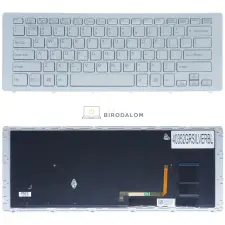 Sony Vaio SVF15N gyári billentyűzet (GR kiosztás, ezüst, háttérvilágítással) laptop alkatrész
