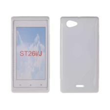Sony Xperia J ST26i, Szilikon tok, S-Case, fehér tok és táska