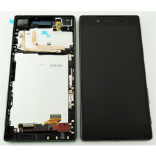 Sony Xperia Z5 kompatibilis LCD modul kerettel, OEM jellegű, fekete, Grade S+ mobiltelefon, tablet alkatrész