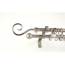  Sopron nikkel-matt 2 rudas fém függönykarnis szett - 160 cm karnis, függönyrúd