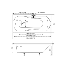  Sortiment egyenes akril kád 160x75 kád, zuhanykabin