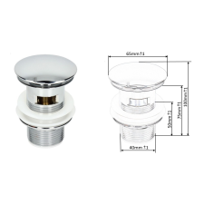 Sotbe lark króm automata kattanó-záró dugó fürdőszoba kiegészítő