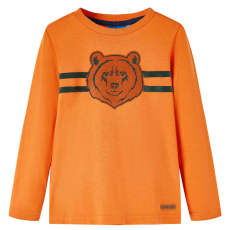  Sötét narancssárga hosszú ujjú gyerekpóló 140