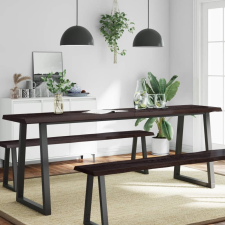  sötétbarna kezelt tömör asztallap 200x40x(2-4) cm bútor