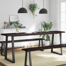  sötétbarna kezelt tömör asztallap 220x60x(2-4) cm bútor