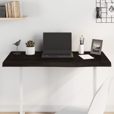  sötétbarna kezelt tömör tölgyfa asztallap 100x40x(2-4) cm bútor