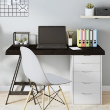  sötétbarna kezelt tömör tölgyfa asztallap 120x40x(2-6) cm bútor
