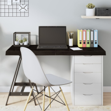  sötétbarna kezelt tömör tölgyfa asztallap 120x50x(2-6) cm bútor