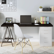  sötétbarna kezelt tömör tölgyfa asztallap 160x50x(2-4) cm bútor