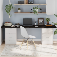  sötétbarna kezelt tömör tölgyfa asztallap 220x50x(2-4) cm bútor