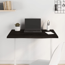  sötétbarna kezelt tömör tölgyfa asztallap 80x60x2 cm bútor