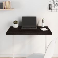  sötétbarna kezelt tömör tölgyfa asztallap 80x60x(2-4) cm bútor