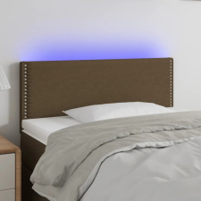  Sötétbarna szövet LED-es fejtámla 100x5x78/88 cm ágy és ágykellék