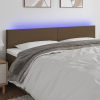  sötétbarna szövet LED-es fejtámla 180x5x78/88 cm