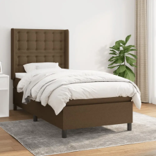  sötétbarna szövet rugós ágy matraccal 90 x 190 cm ágy és ágykellék