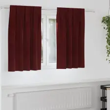  Sötétítő függönyök 2 pcs Bordó 140 x 140 cm Bársony lakástextília
