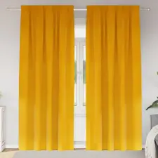  Sötétítő függönyök 2 pcs Mustár sárga 140 x 260 cm Bársony lakástextília