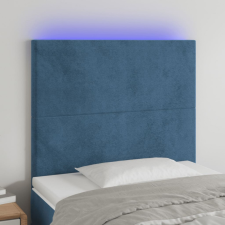  Sötétkék bársony LED-es fejtámla 100x5x118/128 cm ágy és ágykellék