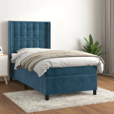  sötétkék bársony rugós ágy matraccal 80 x 200 cm ágy és ágykellék