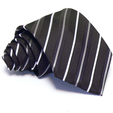  Sötétlila nyakkendő - fehér csíkos nyakkendő