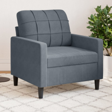  sötétszürke bársony kanapéfotel 60 cm bútor
