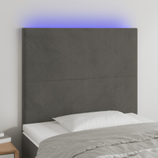  Sötétszürke bársony LED-es fejtámla 80x5x118/128 cm ágy és ágykellék