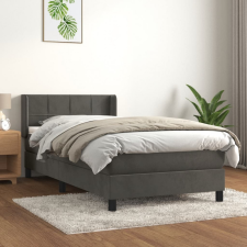  sötétszürke bársony rugós ágy matraccal 90 x 200 cm ágy és ágykellék