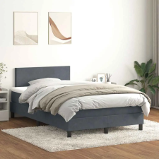  sötétszürke bársony rugós és LED-es ágy matraccal 120x220 cm ágy és ágykellék