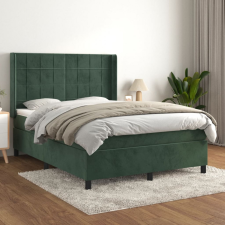  sötétzöld bársony rugós ágy matraccal 140x190 cm ágy és ágykellék