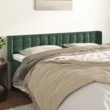  sötétzöld bársony szárnyas fejtámla 163x16x78/88 cm ágy és ágykellék