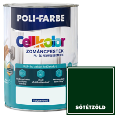 SÖTÉTZÖLD - CELL KOLOR SELYEMFÉNYŰ ZOMÁNCFESTÉK - POLI-FARBE - 800ML zománcfesték