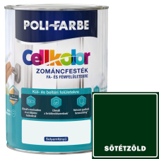  SÖTÉTZÖLD - CELL KOLOR SELYEMFÉNYŰ ZOMÁNCFESTÉK - POLI-FARBE - 800ML zománcfesték