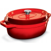 sourcing GRANDFEU Grand Feu Red Cast Öntöttvas Edény fedővel 5.6L Piros (OVALRED)