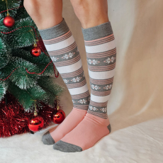 Sox World Női hópihe mintás térdzokni Mályva