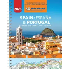  Spain & Portugal 2025 - Tourist and Motoring Atlas (A4-Spiral) – Michelin idegen nyelvű könyv
