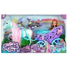  Sparkle girlz - Királyi hintó babával játékbaba felszerelés