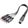 SpeaKa Professional RCA / DIN csatlakozó Audio Y adapter [1x Dióda dugó, 5 pólusú (DIN) - 4x RCA alj] Fekete (SP-7870300)