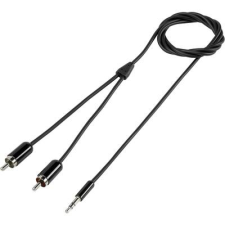 SpeaKa Professional RCA / Jack Audio Csatlakozókábel [2x RCA dugó - 1x Jack dugó, 3,5 mm-es] 1.50 m Fekete SuperSoft köpeny (SP-7870484) kábel és adapter