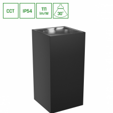 spectrumLED TORRE 18W 230V IP54 CCT 99x78x162 mm négyzetes fekete kültéri világítás