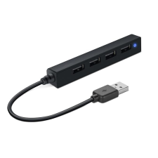 Speedlink USB elosztó-HUB, 4 port, USB, 2.0, SPEEDLINK "Snappy Slim" fekete hub és switch