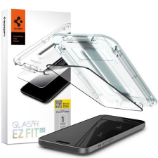 Spigen AGL06908 Apple iPhone 15 Spigen GlastR EZ Fit HD edzett üveg képernyővédő fólia, felhelyezést segítő kerettel, fekete mobiltelefon kellék