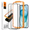 Spigen AlignMaster Glas.tR Apple iPhone 15 Edzett üveg kijelzővédő (2db)