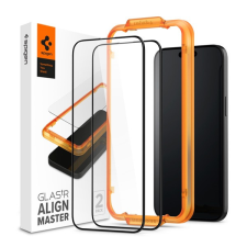 Spigen AlignMaster Glas.tR Apple iPhone 15, Tempered kijelzővédő fólia (2db) mobiltelefon kellék